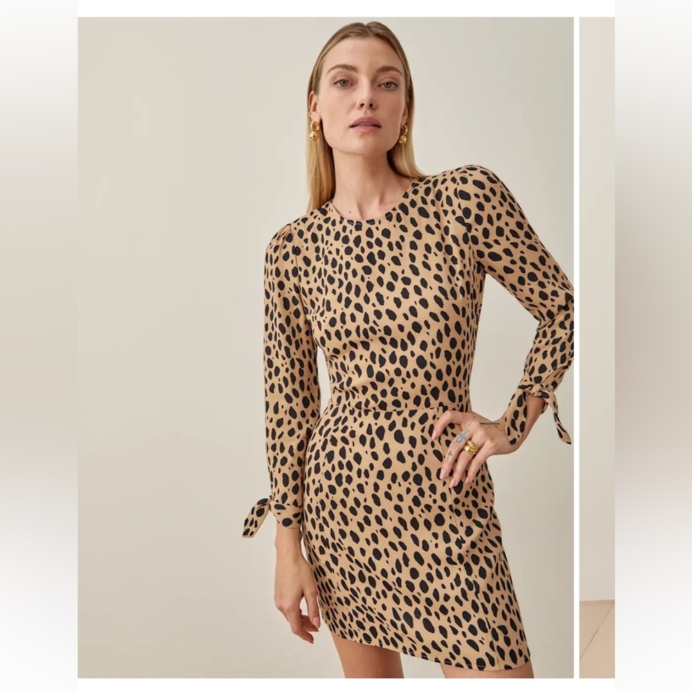 Reformation Reuben Dress in Bobcat